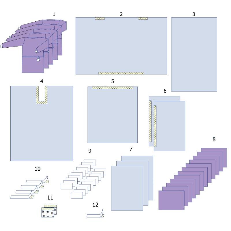 Комплект одягу та покриттів операційних кардіоваскулярний №7 Taipan-Pharm стерильний